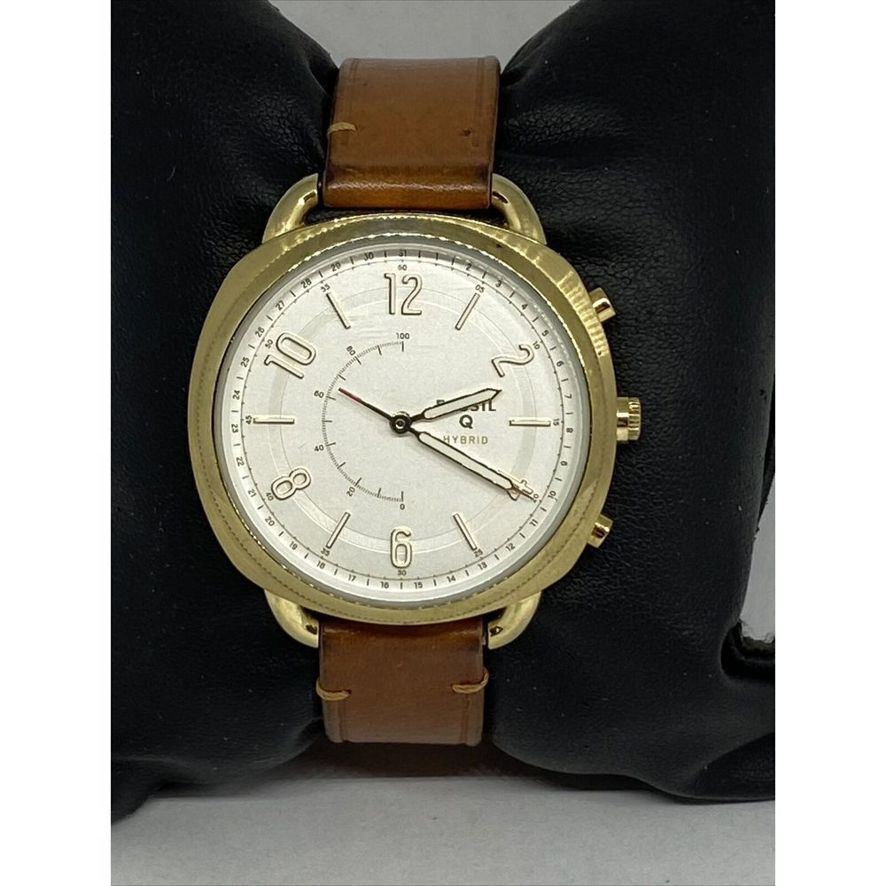 Fossil FTW1201 Women's Brown Leather Analog White Dial Hybrid Smartwatch XX726